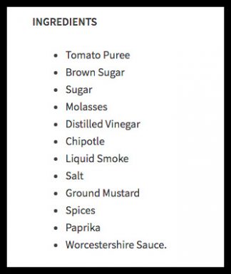 Spicy BBQ Sauce Ingredients